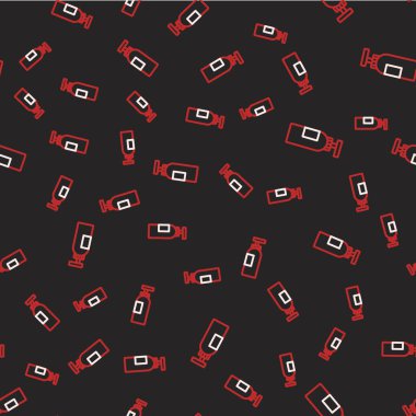 Şampuan ikonu çizgisi siyah arka planda izole edilmiş. Vektör