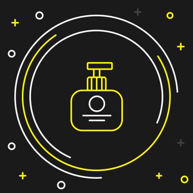 El kremi ikonu hattı siyah arka planda izole edildi. Renkli taslak konsepti. Vektör