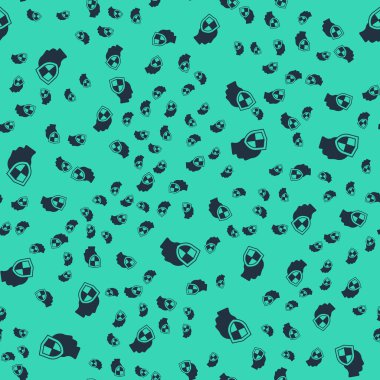 Siyah Hayat Sigortası, kalkan ikonu ile yeşil arka planda izole edilmiş kusursuz desen. Güvenlik, güvenlik, koruma, konsept koruma. Vektör