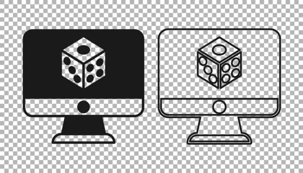 Black Game Würfel Symbol isoliert auf transparentem Hintergrund. Casino-Glücksspiel. Vektor — Stockvektor