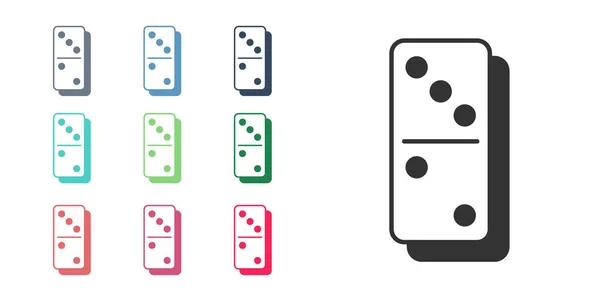 Icono de dominó negro aislado sobre fondo blanco. Establecer iconos de colores. Vector — Vector de stock