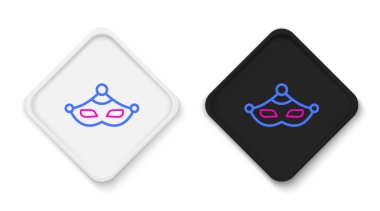 Çizgi Karnavalı maskesi simgesi beyaz arkaplanda izole edildi. Maskeli balo maskesi. Renkli taslak konsepti. Vektör