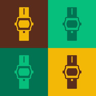 Pop Art Wist saat simgesi renk arkaplanında izole. Kol saati simgesi. Vektör