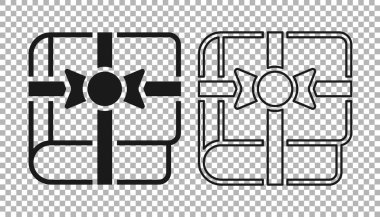 Şeffaf arkaplanda izole edilmiş bir hediye simgesi olarak Kara Kitap. Vektör