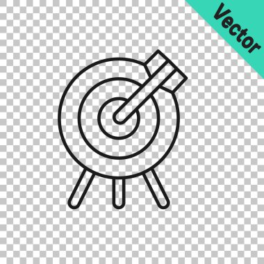 Siyah Hat Hedefi finansal hedef kavramı simgesi şeffaf arkaplanda izole edildi. Sembolik hedeflere ulaşım, başarı. Vektör