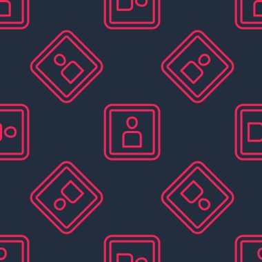 Kırmızı çizgi Video simgesi siyah arkaplanda izole edilmiş. Film şeridi tabelası. Vektör