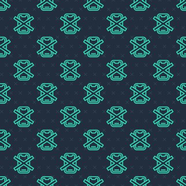 Yeşil hat. Cep telefonu simgesi yok. Mavi arka planda kusursuz desen izole edildi. Konuşmak ve işaret vermek yok. Hücre yasağı. Vektör