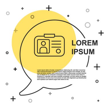 Siyah çizgi taksi sürücü ehliyeti simgesi beyaz arkaplanda izole edildi. Rastgele dinamik şekiller. Vektör