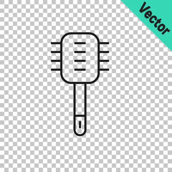 Icono Cepillo Inodoro Línea Negra Aislado Sobre Fondo Transparente Servicio — Archivo Imágenes Vectoriales