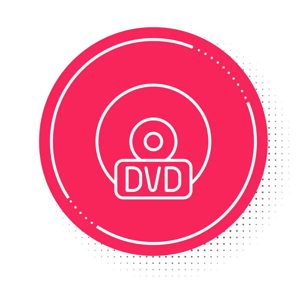 Εικονίδιο Δίσκων Λευκής Γραμμής Dvd Που Απομονώνεται Λευκό Φόντο Συμπαγές — Διανυσματικό Αρχείο