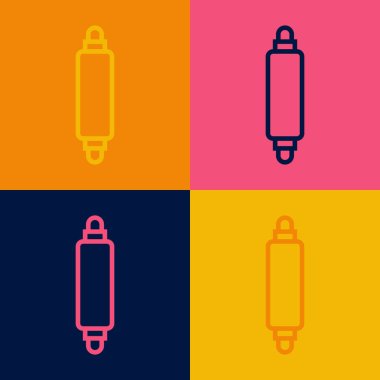 Pop sanat eseri Rolling Pin simgesi renk arkaplanında izole edildi. Vektör