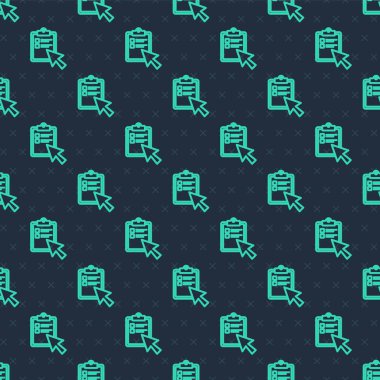 Çevrimiçi sınav, test, araştırma ya da kontrol listesi simgesi mavi arkaplanda izole edilmiş kusursuz desen. Sınav listesi. E-eğitim konsepti. Vektör