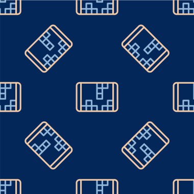 Satır taşınabilir video oyun konsolu simgesi mavi arkaplanda izole edilmiş dikişsiz desen. El bilgisayarı oyun konsolu. Vektör