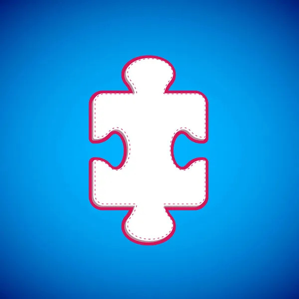 Pezzi Puzzle Bianco Icona Giocattolo Isolato Sfondo Blu Vettore — Vettoriale Stock
