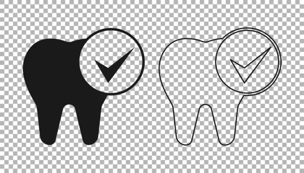 Black Tooth Symbol Isoliert Auf Transparentem Hintergrund Zahnsymbol Für Zahnklinik — Stockvektor