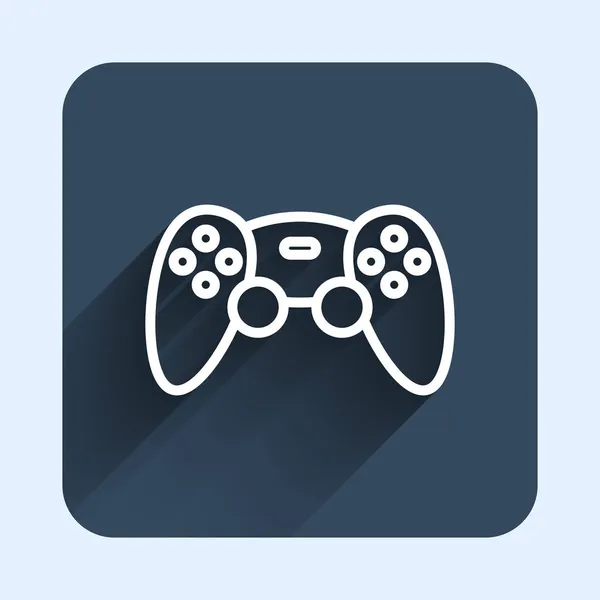 Línea Blanca Controlador Juego Joystick Para Consola Juegos Icono Aislado — Vector de stock