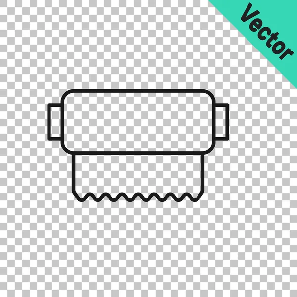 Black Line Textile Fabric Roll Icon Isolated Transparent Background Roll — Stock Vector