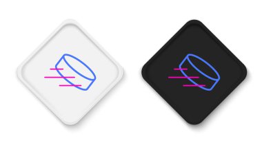 Hat hokeyi diski simgesi beyaz arkaplanda izole edildi. Renkli taslak konsepti. Vektör