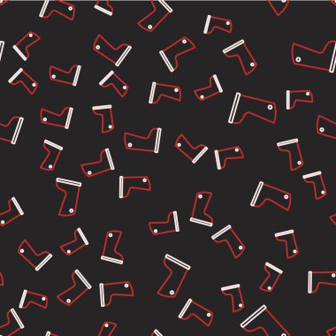 Çizmeye dayanıklı lastik bot simgesi siyah arkaplanda izole edilmiş. Yağmurlu hava, balıkçılık, bahçe işleri için çizme. Vektör