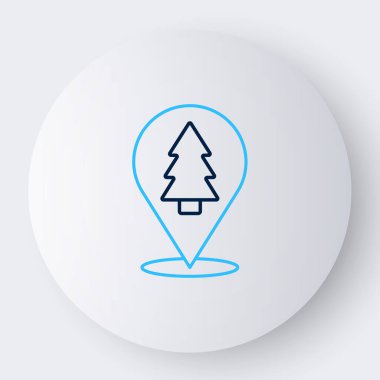 Beyaz arka planda izole edilmiş çizgi Noel ağacı simgesi. Mutlu Noeller ve mutlu yıllar. Renkli taslak konsepti. Vektör