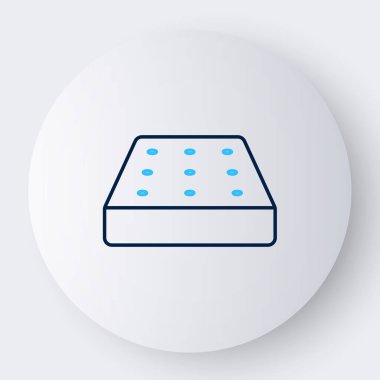 Çizgi Yatak simgesi beyaz arkaplanda izole edildi. Yastıklı rahat uyku yatağı. Renkli taslak konsepti. Vektör