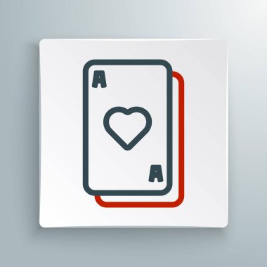 Beyaz arkaplanda kart oynatma simgesi izole edildi. Kumarhane kumarı. Renkli taslak konsepti. Vektör