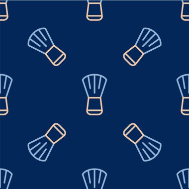 Çizgi fırçası simgesi mavi arkaplanda izole edilmiş kusursuz desen. Vektör