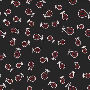 Çizgi Deri simgesi siyah arkaplanda izole edilmiş kusursuz desen. Vektör