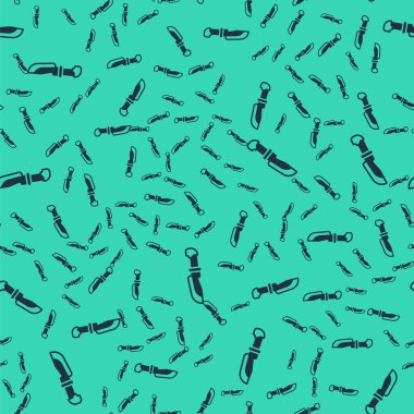 Kara Bıçak simgesi yeşil arka planda izole edilmiş kusursuz desen. Çatal bıçak sembolü. Vektör