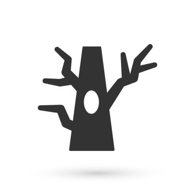 Gri Çıplak ağaç simgesi beyaz arkaplanda izole edilmiş. Vektör