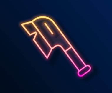 Temizlik simgesi için parlayan neon hattı fırçası siyah arkaplanda izole edildi. Temizlik hizmeti konsepti. Vektör