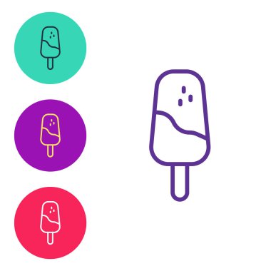 Dondurma simgesini beyaz arkaplanda izole et. Güzel sembol. Simgeleri renklendirin. Vektör