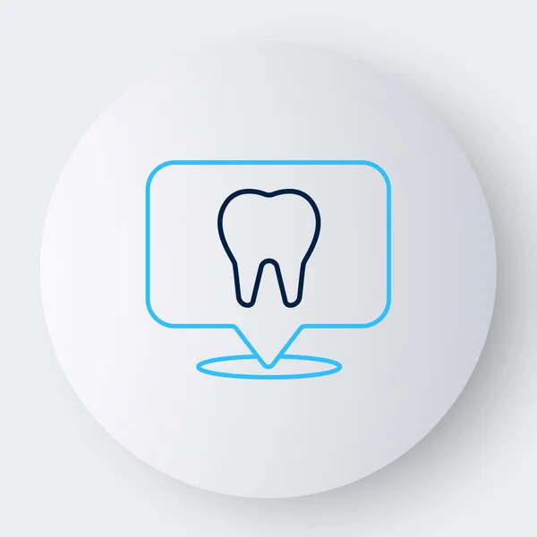 Line Dental Clinic Standort Symbol Isoliert Auf Weißem Hintergrund Buntes — Stockvektor