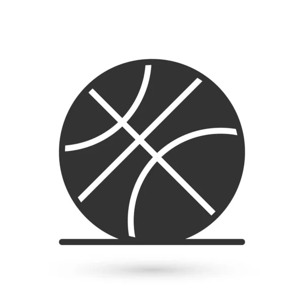 Grey Basketball Ikona Izolované Bílém Pozadí Sportovní Symbol Vektor — Stockový vektor