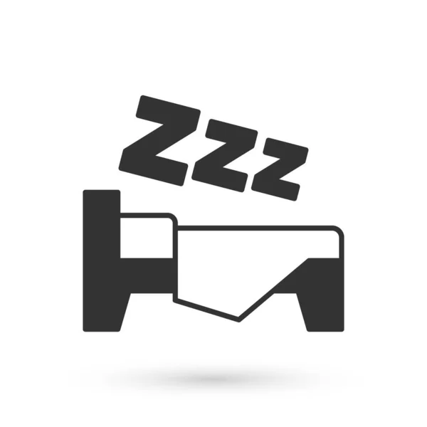Grey Time Sleep Icon Isolado Fundo Branco Zonas Sonolentas Estilo — Vetor de Stock