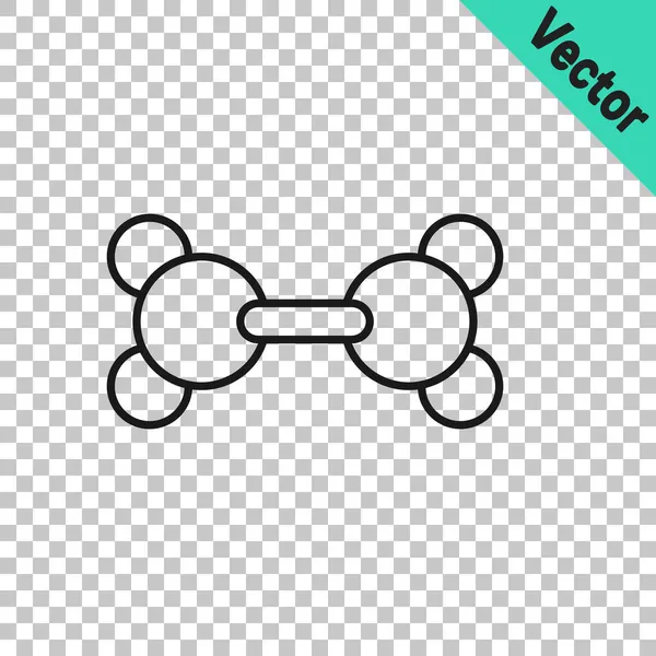 Black Line Molecule Icon Isolated Transparent Background Structure Molecules Chemistry — Stock Vector