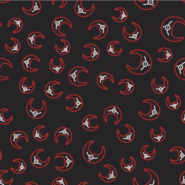 Line Fish biftek ikonu siyah arka planda izole edilmiş. Vektör