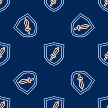 Oyun simgesi için Satır Kılıcı mavi arkaplanda izole edilmiş kusursuz desen. Vektör