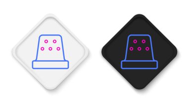 Dikiş simgesi için Çizgi Yüksüğü beyaz arkaplanda izole edildi. Renkli taslak konsepti. Vektör