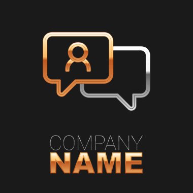 Konuşma balonu sohbet simgesi siyah arkaplanda izole edildi. İleti simgesi. İletişim ya da yorum sohbet sembolü. Renkli taslak konsepti. Vektör