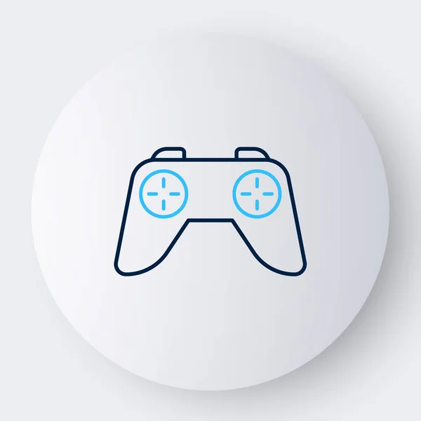 Controlador Juego Línea Joystick Para Consola Juegos Icono Aislado Sobre — Archivo Imágenes Vectoriales