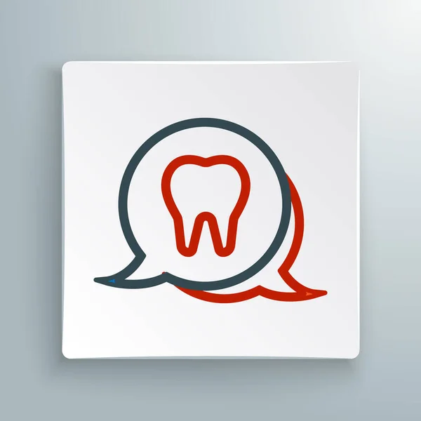 Line Tooth Icon Isolated White Background Tooth Symbol Dentistry Clinic — Stock Vector