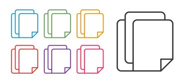 Satır Dosya simgesini beyaz arkaplanda izole et. Kontrol listesi simgesi. İş konsepti. Simgeleri renklendirin. Vektör