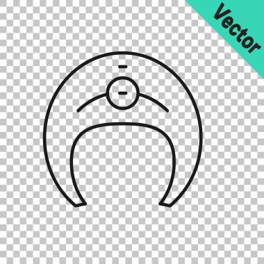 Şeffaf arkaplanda siyah çizgili balık biftek ikonu var. Vektör