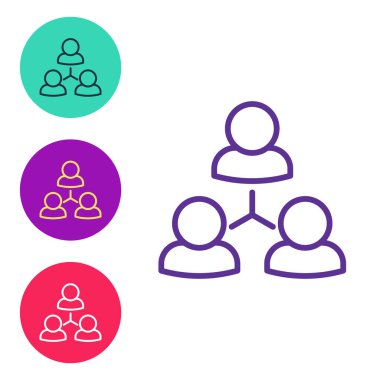 Çevrimiçi sınıf simgesini beyaz arkaplanda izole et. Çevrimiçi eğitim kavramı. Simgeleri renklendirin. Vektör