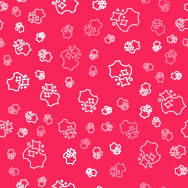 Beyaz çizgi deri ikonu kırmızı arkaplanda izole edilmiş pürüzsüz desen. Vektör