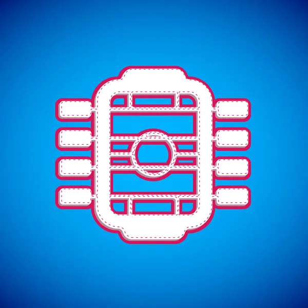 Білий Стіл Футбольного Хобі Або Ікони Відпочинку Ізольовані Синьому Тлі — стоковий вектор