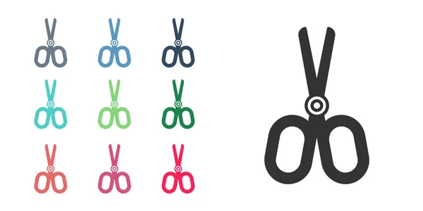 Black Scissors Symbol Isoliert Auf Weißem Hintergrund Maßanfertigung Schneidwerkzeugschild Setzen — Stockvektor