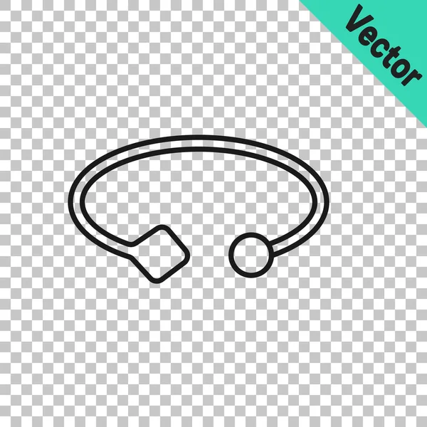 Ligne Noire Bracelet Icône Bijoux Isolé Sur Fond Transparent Signe — Image vectorielle