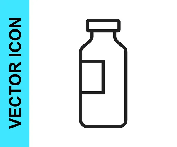 Schwarze Linie Flasche Wasser Symbol Isoliert Auf Weißem Hintergrund Soda — Stockvektor